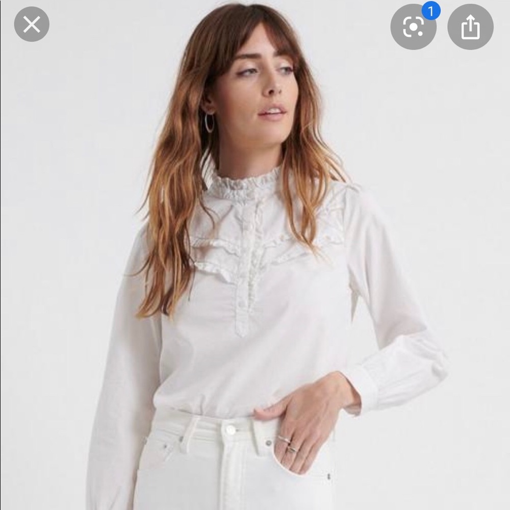 🎀 LUCKY BRAND Ruffle Yoke Popover shirt 🎀